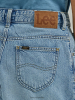 Lee mujer shorts de mezclilla plisados ​​de talle alto azul esmerilado ropa Z6H6F336 - Image 6