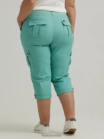 Lee mujer ultra lux con capri cargo relajado y flexible (plus) jade polvoriento ropa Z6H6F448 - Image 2