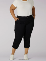 Lee mujer ultra lux con capri cargo relajado y flexible (plus) negro ropa Z6H6F450