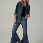 Lee mujer Vaqueros acampanados de talle alto y abertura de colección europea piedra solar ropa Z6H6F173