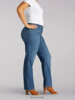 Lee mujer Vaqueros de pernera recta y corte relajado que adelgazan al instante y ajuste clásico (más) seattle ropa Z6H6F95 - Image 3