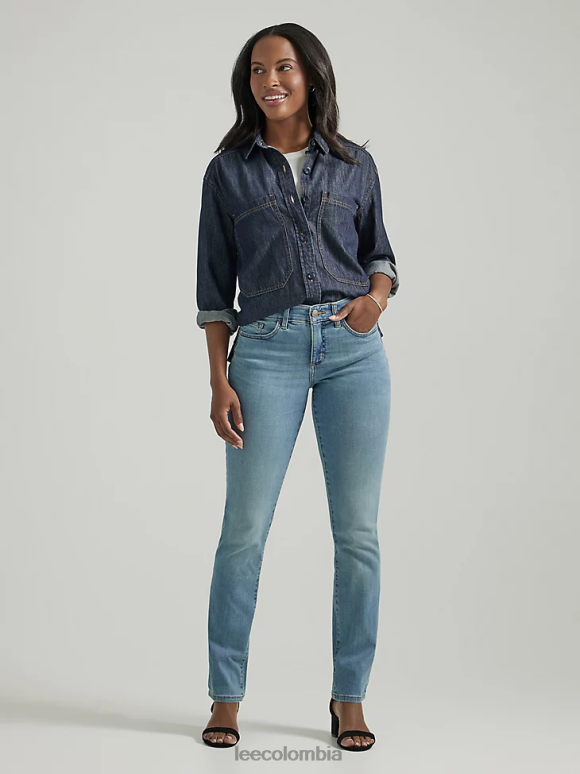 Lee mujer Vaqueros ultra lux con movimiento flexible, ajuste regular y pernera recta Costa norte ropa Z6H6F72 - Image 2