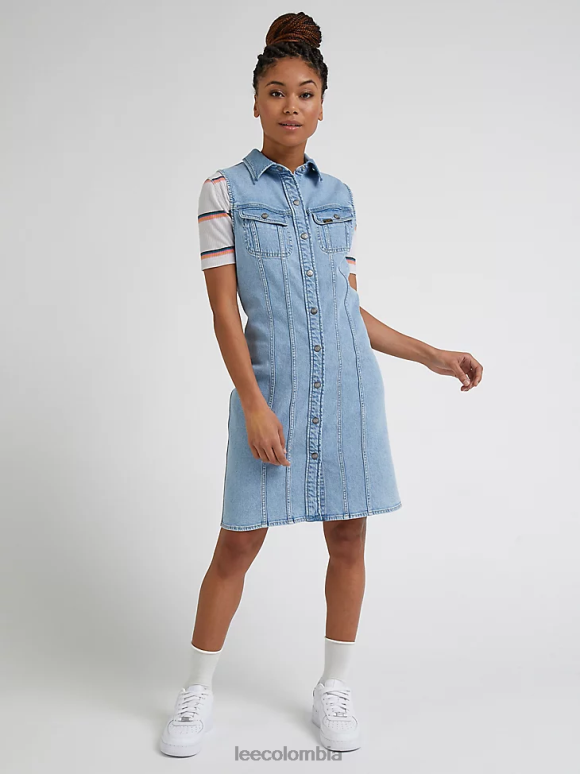 lee_mujer_vestido_camisero_jinete_azul_esmerilado_ropa_z6h6f417.png Lee mujer vestido camisero jinete azul esmerilado ropa Z6H6F417 - Image 1