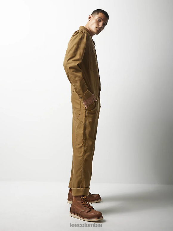 Lee x The Brooklyn Circus hombres Unión plisada en espiga caqui oscuro ropa Z6H6F1154 - Image 3